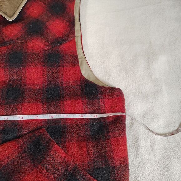 Vtg 90s SMALL Banana Republic Wool Plaid Vest Cabincore Outdoors Preppy Hunting - Picture 8 of 10